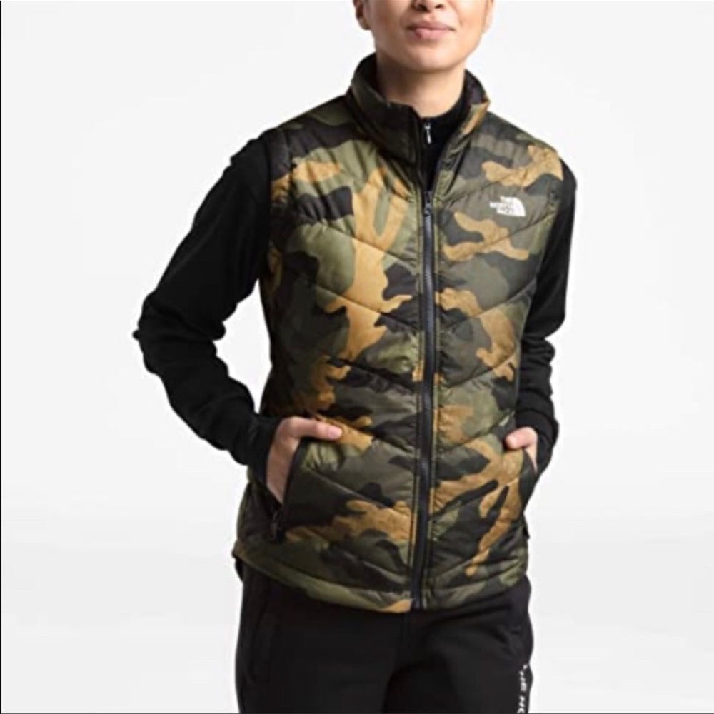 The North Face Women's Tamburello 2 Vest, Burnt Olive Green Waxed Camo Print M